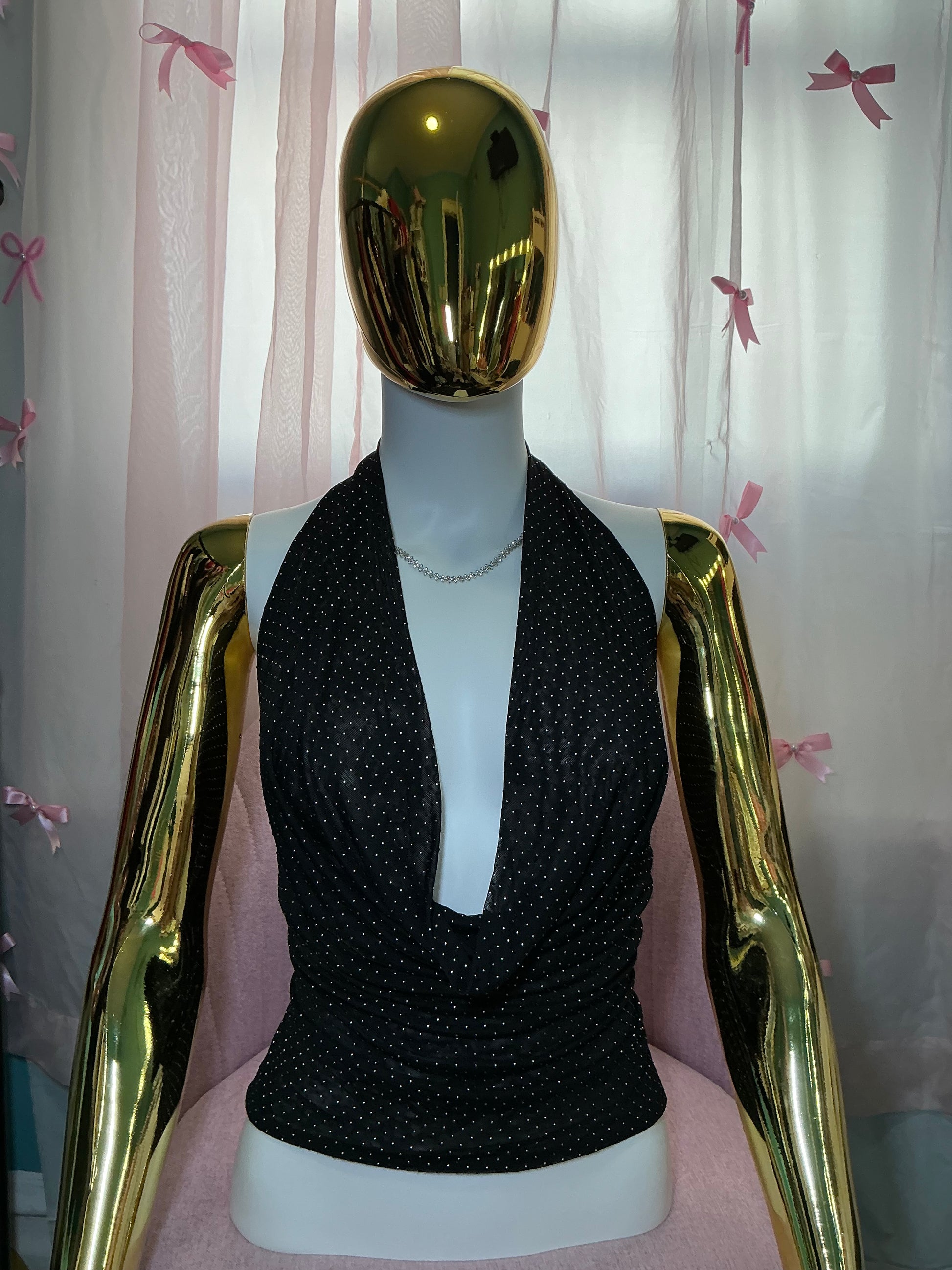 “Midnight” Glam Halter Top