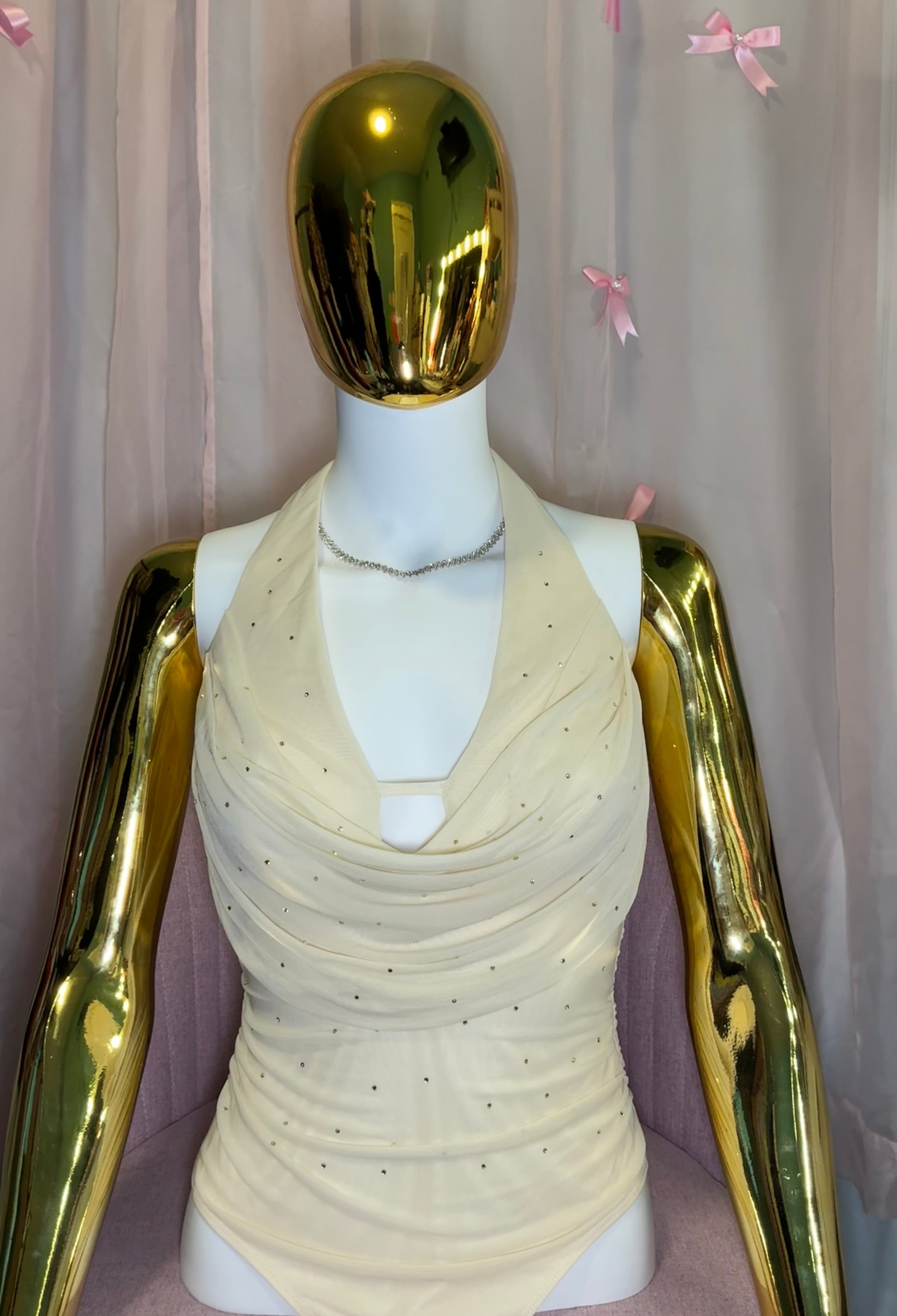”Golden Glow” Halter Bodysuit